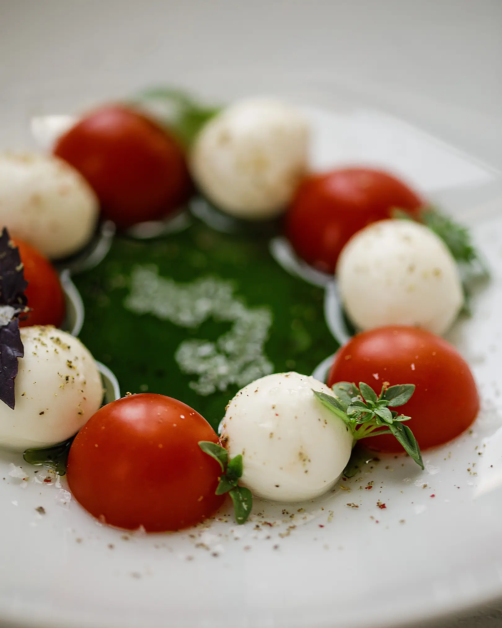 Caprese salad. Close up view Caprese salad. Close up view