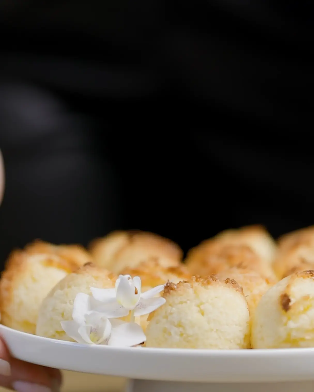 Demonstrating of coconut cookies. Demonstrating of coconut cookies.