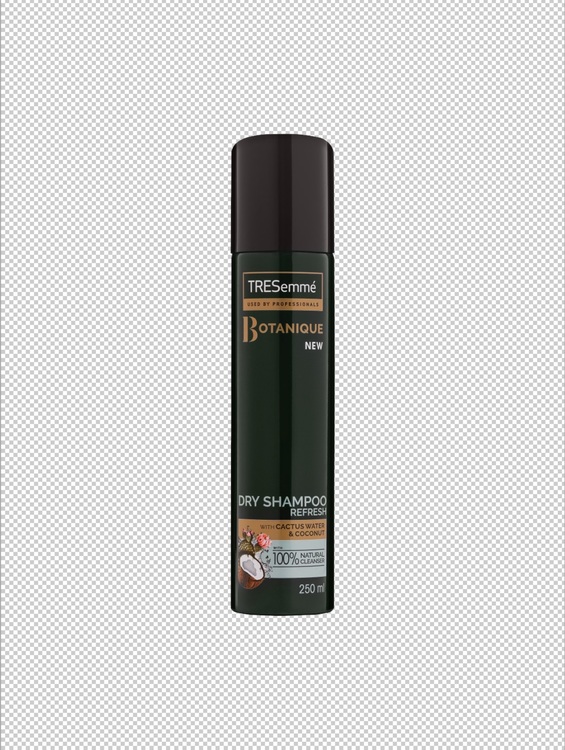 TRESemme Boranique New. TRESemme Boranique New Dry Shampoon на прозрачен фон.